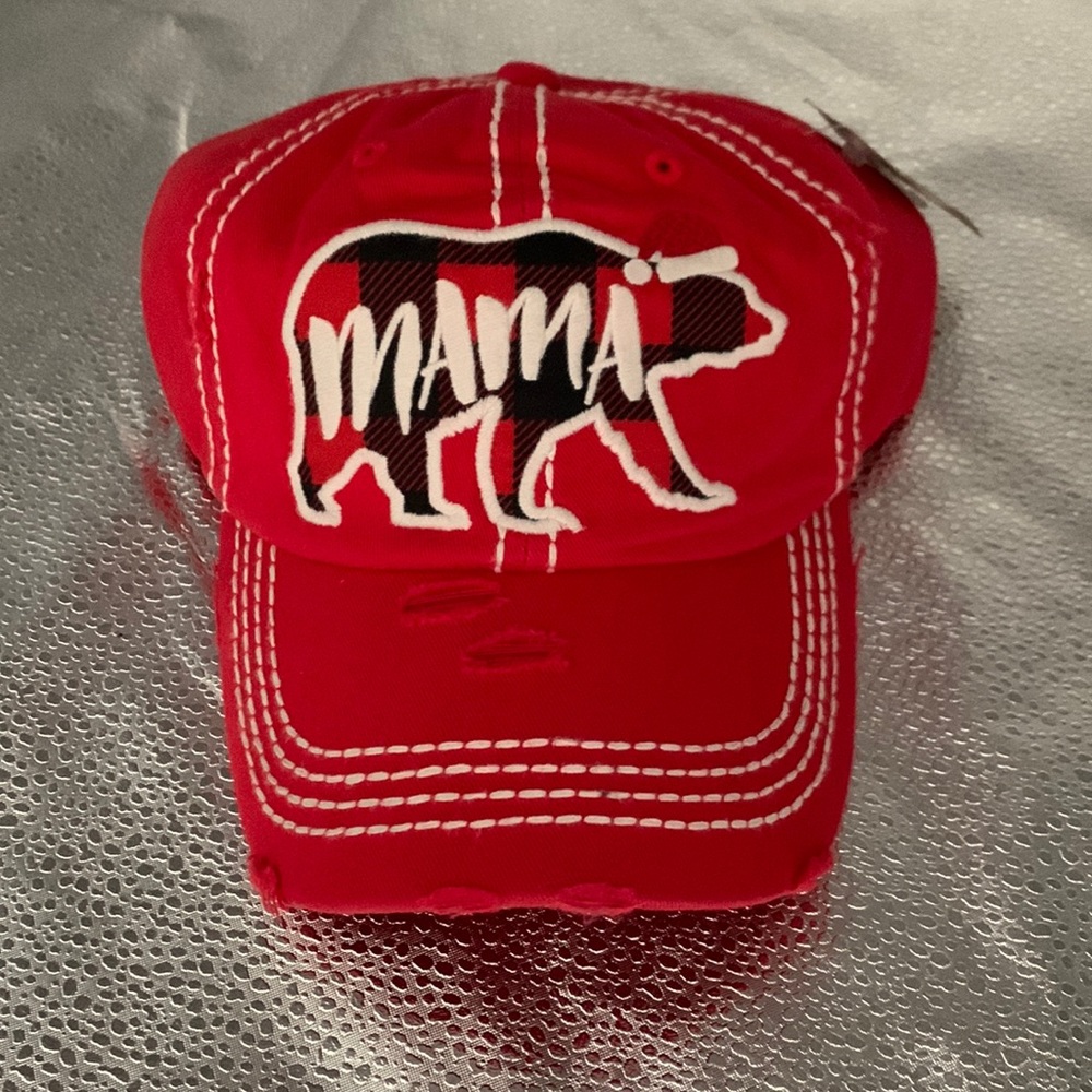 Red Mama Bear Baseball Cap
